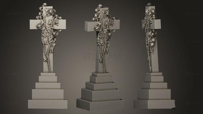 3D model cross with leaves (STL)
